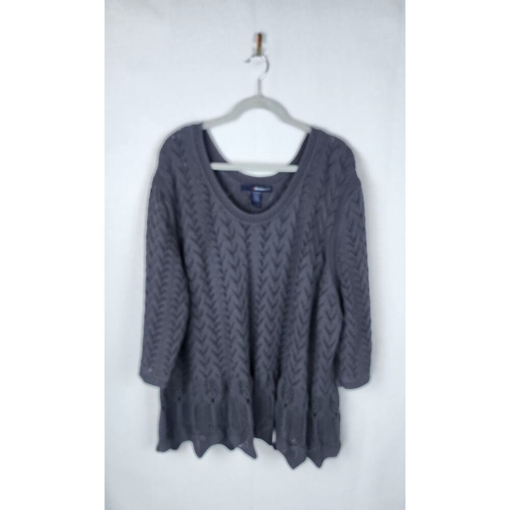 Denim 24/7 Sweater Womens 4X scallop ruffle cozycore cottagecore prariecore